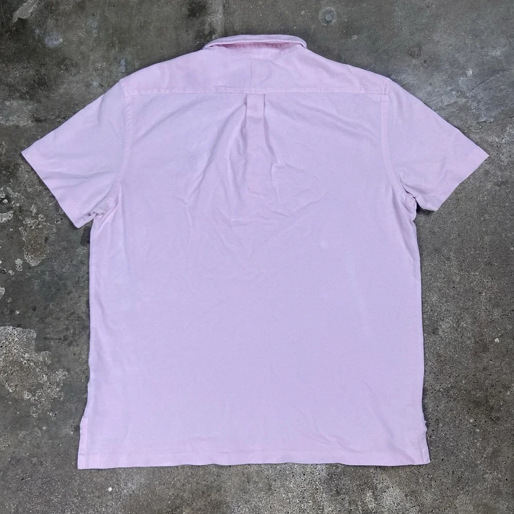 Polo‎ Ralph Lauren Polo Shirt Size Large Pink Knit Oxford Flesh Pony Logo